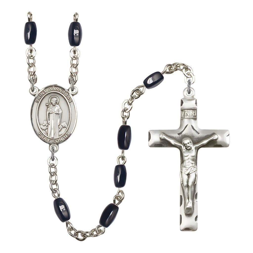 St. Barnabas 8x5mm Black Onyx Rosary | Bliss USA