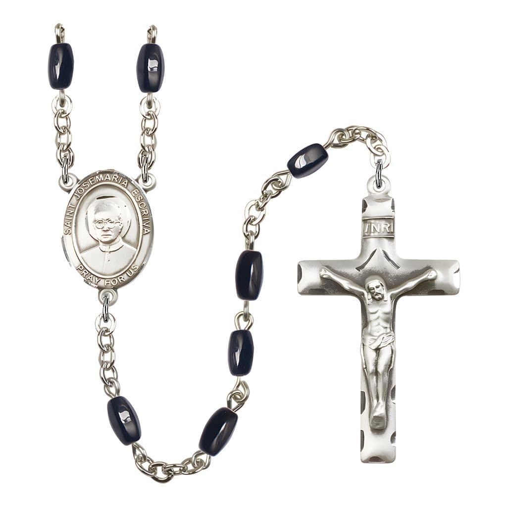 St. Josemaria Escriva 8x5mm Black Onyx Rosary | Bliss USA