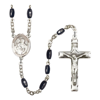 St. Jerome 8x5mm Black Onyx Rosary, Bliss Manufacturing