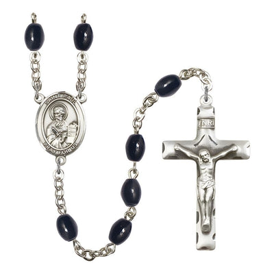 St. Paul the Apostle 8x6mm Black Onyx Silver-plated Rosary, Bliss Manufacturing