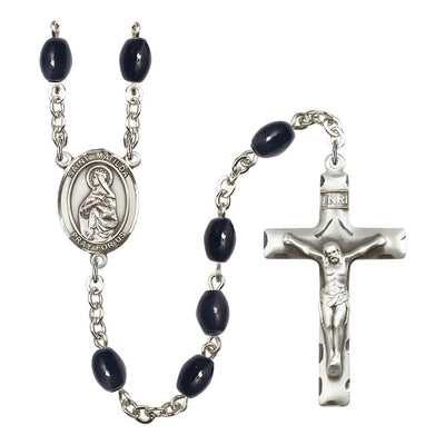 St. Matilda 8x6mm Black Onyx Catholic Rosary with Pewter Centerpiece and Crucifix, Bliss Manufacturing