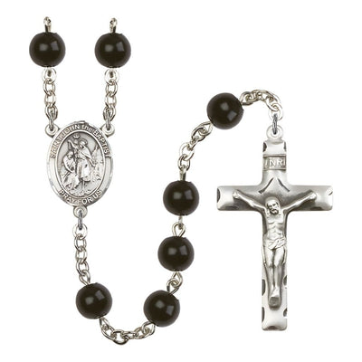St. John the Baptist 7mm Black Onyx Bead Rosary, Bliss Manufacturing