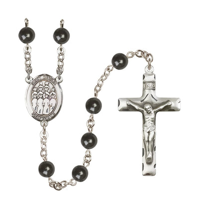 St Cecilia Choir 7mm Round Black Bead Rosary, Bliss Manufacturing