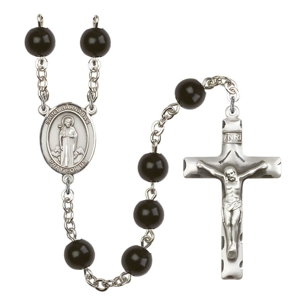 St. Barnabas 7mm Black Onyx Bead Rosary | Bliss USA