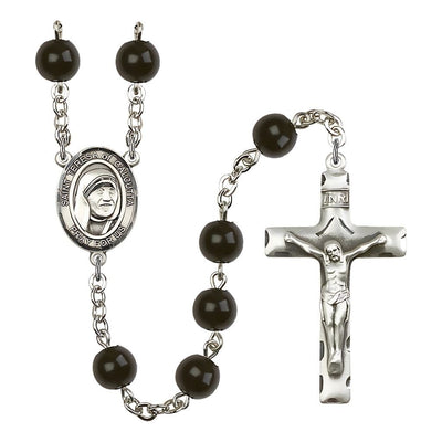 St. Teresa of Calcutta 7mm Black OnyxBead Rosary, Bliss Manufacturing