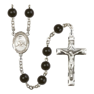 St. Josemaria Escriva 7mm Black Onyx Bead Rosary, Bliss Manufacturing
