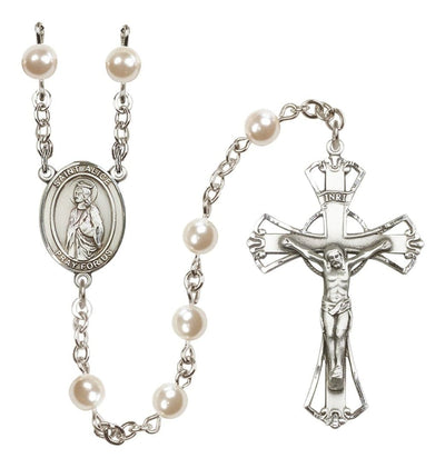 St Alice 6mm Faux Pearl Silver-plated Rosary, Bliss Manufacturing