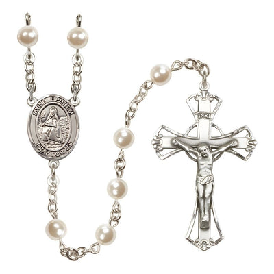 St. Ephrem 6mm Faux Pearl Catholic Rosary, Bliss Manufacturing