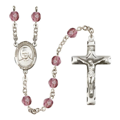 St. Josemaria Escriva Birthstone Engravable Rosary view 2 in Amethyst, Bliss Manufacturing