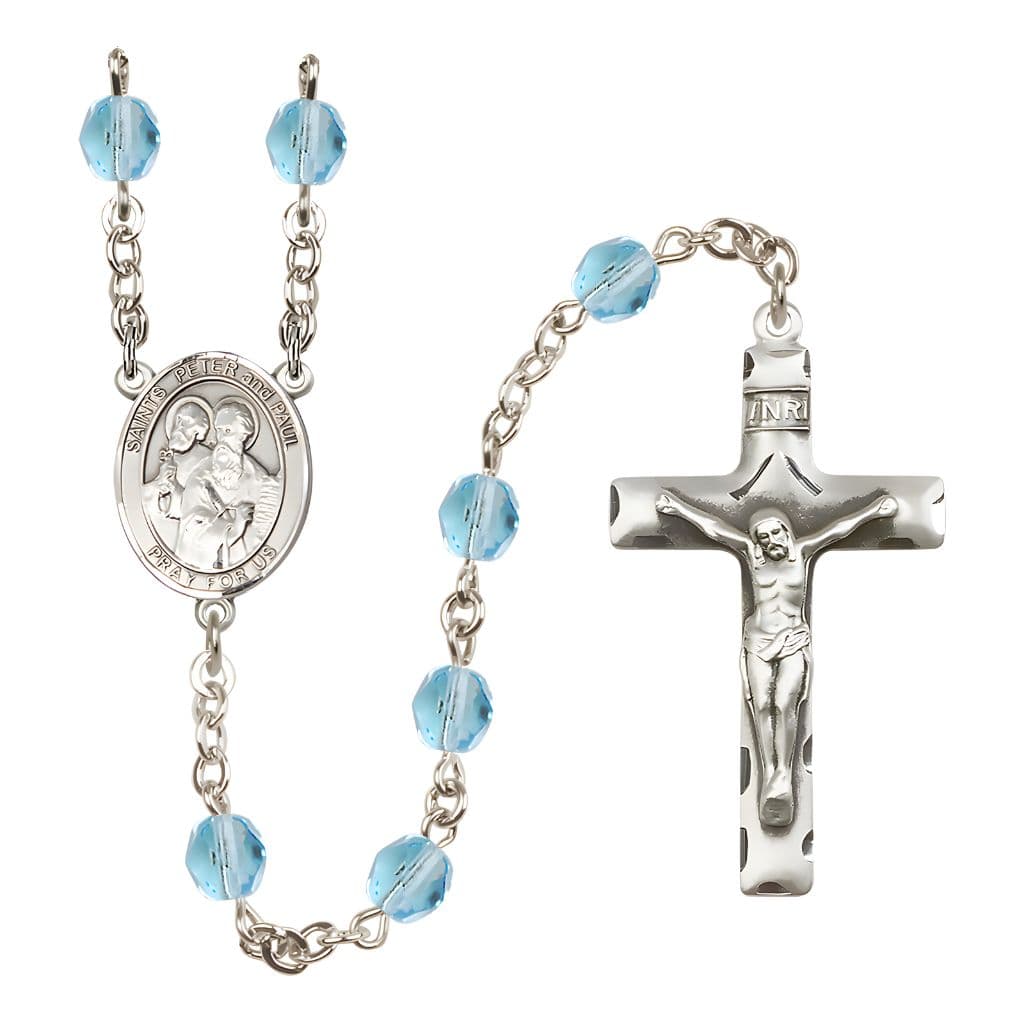 St. Peter and St. Paul Birthstone Engravable Rosary view 3