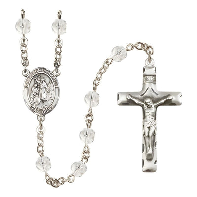 St. John the Baptist Birthstone Engravable Rosary view 3 in Crystal, Bliss Manufacturing