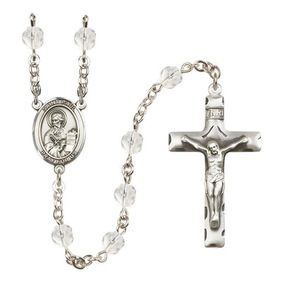 St. Paul the Apostle Birthstone Engravable Rosary view 3 in Crystal, Bliss Manufacturing