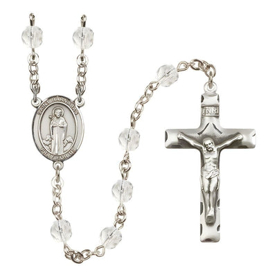 St. Barnabas Birthstone Engravable Rosary view 3 in Crystal, Bliss Manufacturing