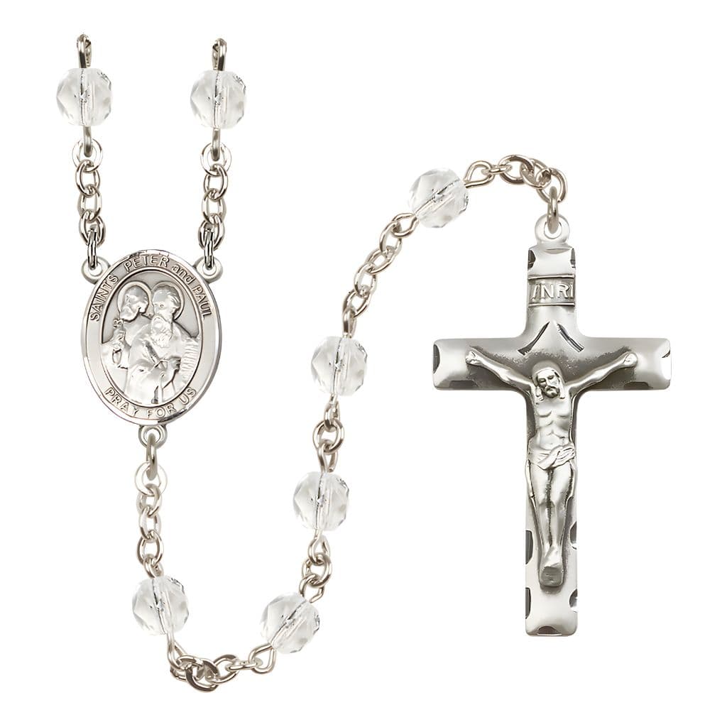 St. Peter and St. Paul Birthstone Engravable Rosary view 4