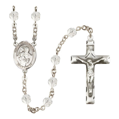 St. Peter and St. Paul Birthstone Engravable Rosary view 4 in Crystal, Bliss Manufacturing