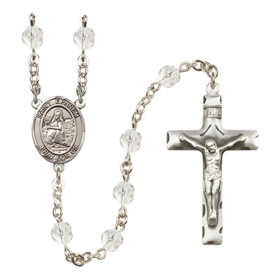 St. Ephrem Birthstone Engravable Rosary view 4 in Crystal, Bliss Manufacturing