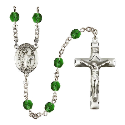 St. Richard 6mm Fire Polished Birthstone Rosary in Emerald, Bliss Manufacturing