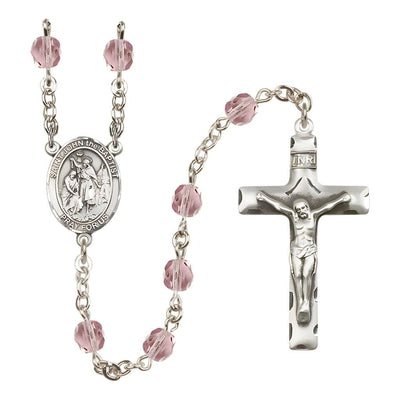 St. John the Baptist Birthstone Engravable Rosary view 6 in Light Amethyst, Bliss Manufacturing
