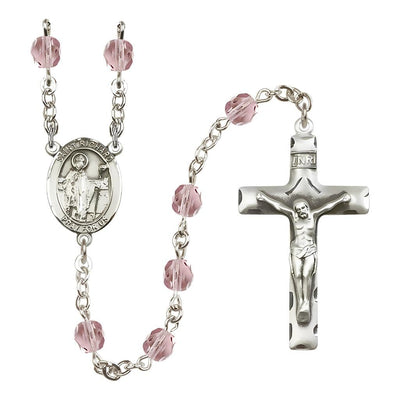 St. Richard 6mm Fire Polished Birthstone Rosary in Light Amethyst, Bliss Manufacturing