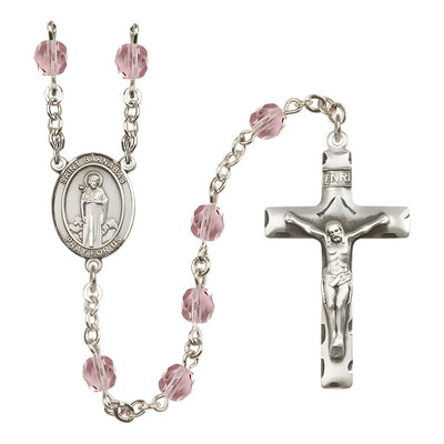 St. Barnabas Birthstone Engravable Rosary view 6 in Light Amethyst, Bliss Manufacturing