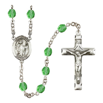 St. Richard 6mm Fire Polished Birthstone Rosary in Peridot, Bliss Manufacturing
