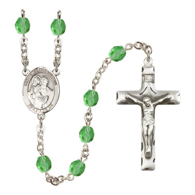 St. Peter and St. Paul Birthstone Engravable Rosary view 7 in Peridot, Bliss Manufacturing