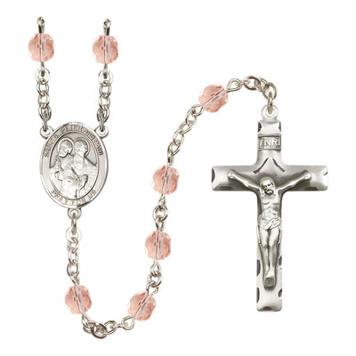 St. Peter and St. Paul Birthstone Engravable Rosary view 8 in Pink, Bliss Manufacturing
