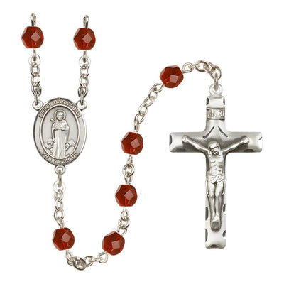 St. Barnabas Birthstone Engravable Rosary view 9 in Ruby, Bliss Manufacturing