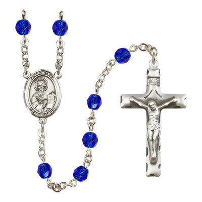 St. Paul the Apostle Birthstone Engravable Rosary view 10 in Sapphire, Bliss Manufacturing
