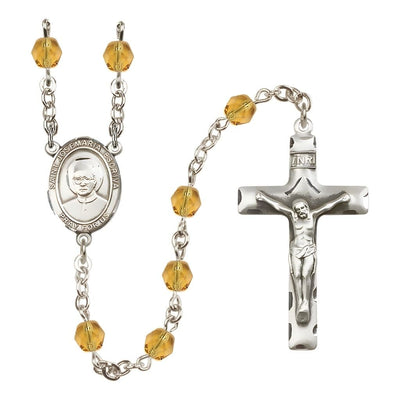St. Josemaria Escriva Birthstone Engravable Rosary view 11 in Topaz, Bliss Manufacturing
