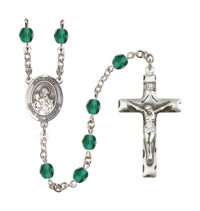San Jose December Birthstone Fire Polished Rosary w/ Traditional Crucifix in Zircon, Bliss Manufacturing