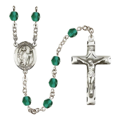 St. Richard 6mm Fire Polished Birthstone Rosary in Zircon, Bliss Manufacturing