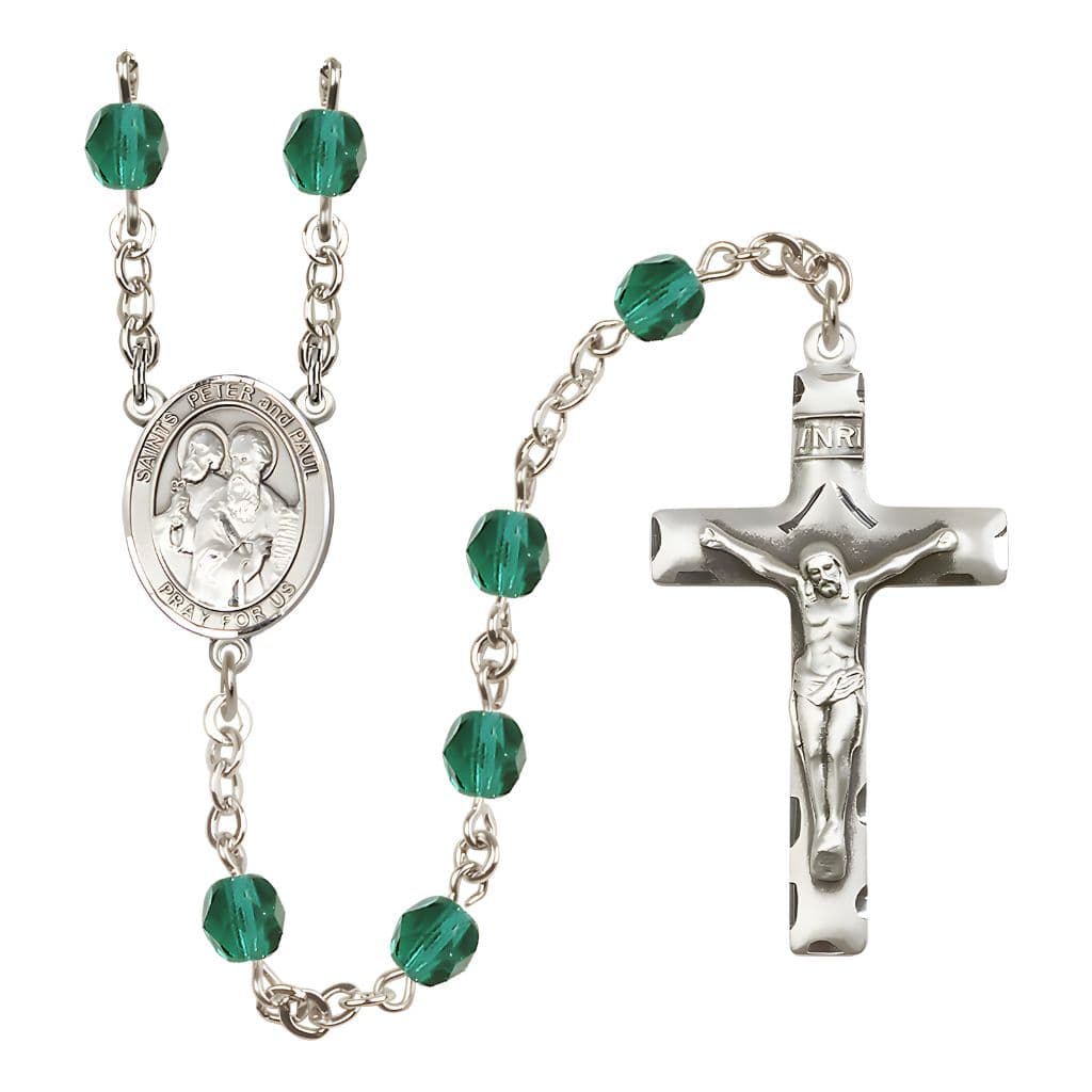 St. Peter and St. Paul Birthstone Engravable Rosary view 12