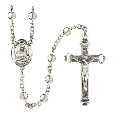 St. Lawrence 6mm Silver-Plated Rosary, Bliss Manufacturing