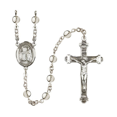 St. Valentine of Rome 6mm Silver-Plated Rosary with Pewter Centerpiece and Crucifix, Bliss Manufacturing