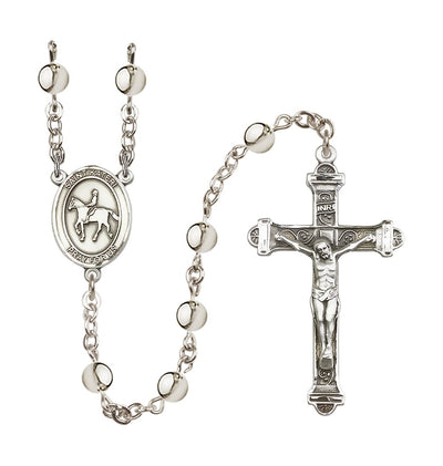 St Kateri Equestrian 6mm Silver-Plated Bead Rosary, Bliss Manufacturing