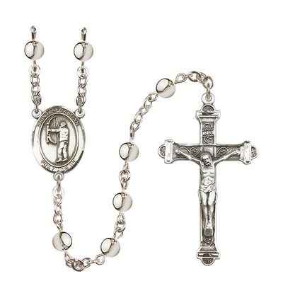 St Sebastian Archery 6mm Silver-Plated Bead Rosary, Bliss Manufacturing