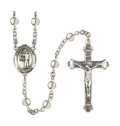 St Christopher Archery 6mm Silver-Plated Bead Rosary, Bliss Manufacturing