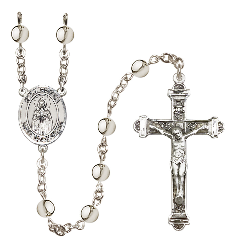 Rosa Mystica 6mm Silver-Plated Rosary