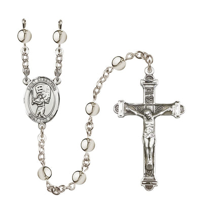 St Sebastian Baseball Player 6mm Silver-Plated Bead Rosary, Bliss Manufacturing