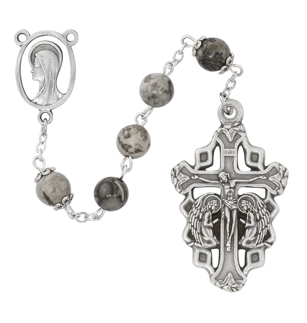 McVan Adoration 8mm Picasso Stone Bead Rosary