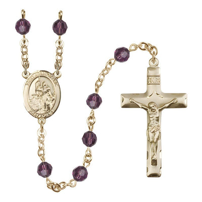 St. Joan of Arc Gold-filled Crystal Rosary in Amethyst, Bliss Manufacturing