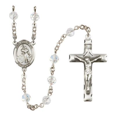 St. Joan of Arc Sterling Silver Crystal Rosary, Bliss Manufacturing