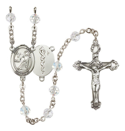 St Luke the Apostle Doctor Sterling Silver Crystal Rosary, Bliss Manufacturing