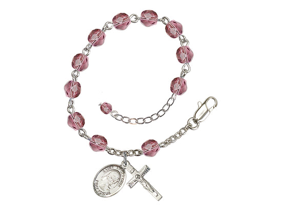 Amethyst Crystal St Apollonia of Alexandria Birthstone Rosary Bracelet