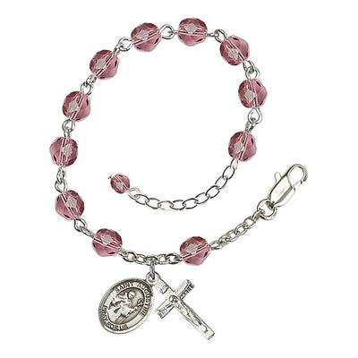 St. Augustine of Canterbury Birthstone Rosary Bracelet in Amethyst, Bliss Manufacturing