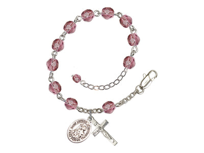 Amethyst Crystal St Adrian of Nicomedia Birthstone Rosary Bracelet, Bliss Manufacturing