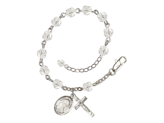 Crystal St Apollonia of Alexandria Birthstone Rosary Bracelet