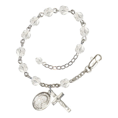 Crystal St Apollonia of Alexandria Birthstone Rosary Bracelet, Bliss Manufacturing