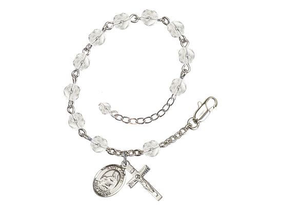 Crystal St Agnes of Rome Birthstone Rosary Bracelet